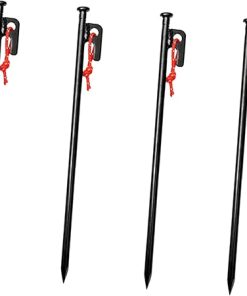 Heavy Duty Tent Stakes 4 Pack Metal Garden Stakes for Camping