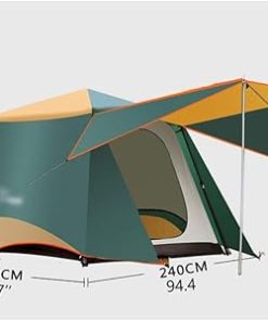 Large Waterproof Family Party Tent for 3-6 People in Brown 2