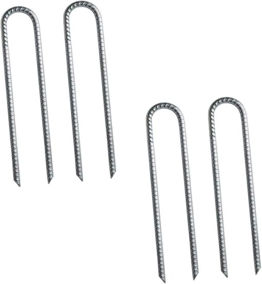 4Pcs Heavy Duty Galvanized Steel Tent Stakes for Camping and Gardens