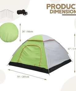 Lightweight 2 Person Dome Camping Tent Waterproof Easy Setup Green 2
