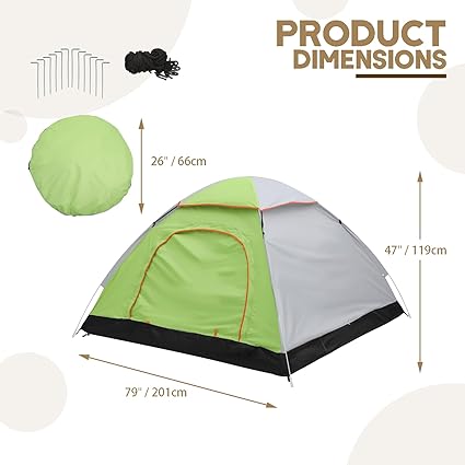 Lightweight 2 Person Dome Camping Tent Waterproof Easy Setup Green 2 Lightweight 2 Person Dome Camping Tent Waterproof Easy Setup Green - Image 2