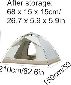 Large Portable Fully Automatic Tent for 3-4 Persons with Double Door 2