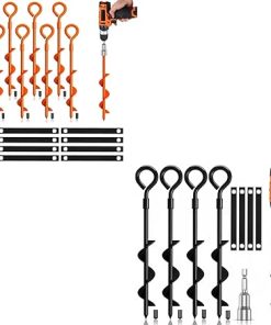12 Pack Heavy Duty Spiral Tent Stakes Trampoline Anchor Set