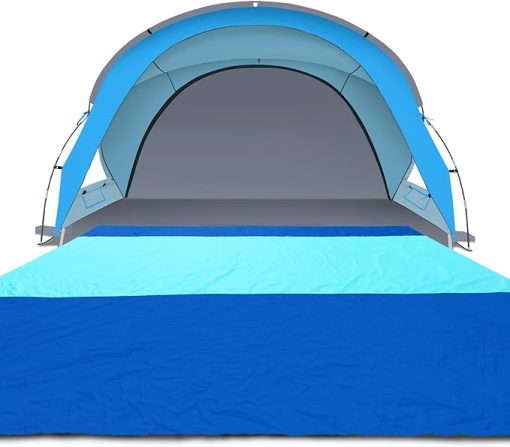 Gorich Beach Tent for 6 People with Extra-Large Sandproof Waterproof Beach Blanket, 10x9ft