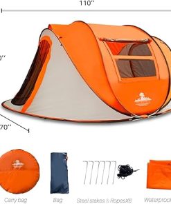 4 Person J.M. Deco Pop Up Tent with 2 Windows for Camping and Hiking 2