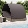 Comfortable 2-Person Sunbed with Adjustable Roof and Weather-Resistant Rattan 3