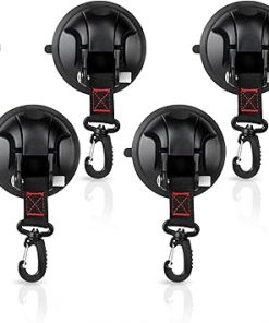 Vashly 6pc Heavy Duty Suction Cup Hooks for Shower, Car, Boat, Camping