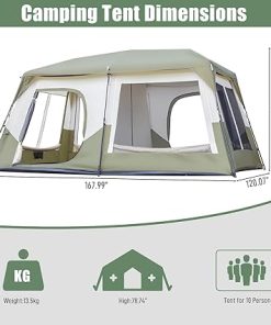 Camping Tent with Rainfly Easy Setup Portable Family Tent for Outdoor 2