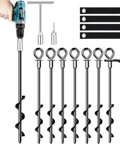 Heavy Duty Ground Anchors 6 Pack Spiral Stakes for Tents and Equipment