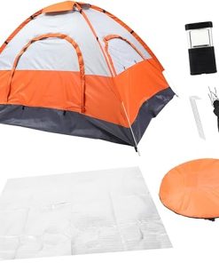 Portable Beach Tent with Ventilated Windows and Carry Bag for Outdoors