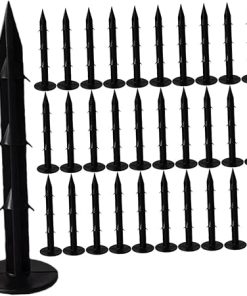 100 Black Ground Nails for Gardening Lawn Stakes with Sharp Tips