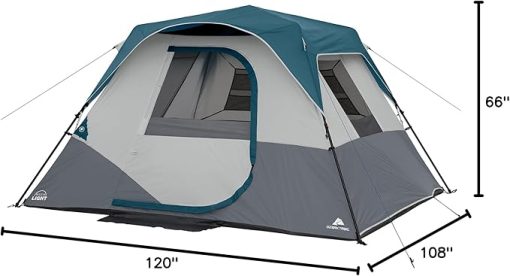 Ozark Trail Instant Cabin Tent for 6 People with Built-In Light - Image 2