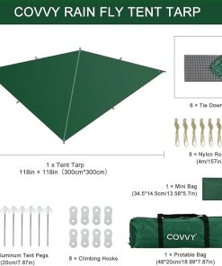Portable Waterproof Rain Fly Hammock Tent Tarp for Camping and Hiking 2