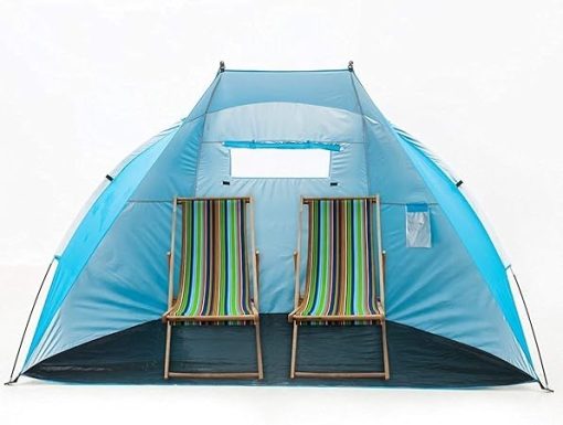 Large Beach Cabana Tent Sun Shelter for 4 People Easy Setup Blue