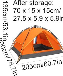 Spacious Automatic Spring Tent for 3-4 Person Camping Trips 2