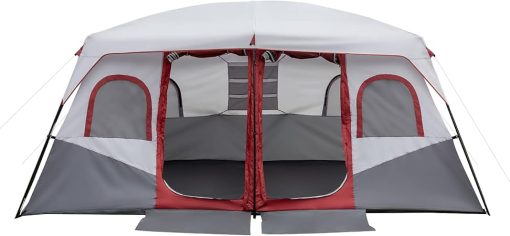 Spacious 10 Person Family Cabin Tent with Storage Pockets for Camping