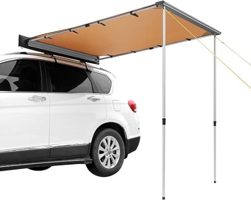 Car Side Awning 4.6'x6.6' Rooftop Sun Shade Vehicle Awning Yard Shelter