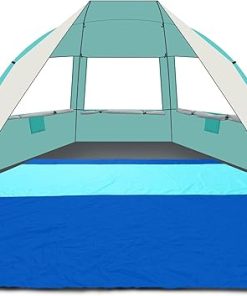 Gorich Portable Beach Tent for 3-6 People with UV Protection and Blanket