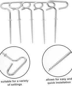 Milisten 6 Pack Spiral Tent Stakes Camping Ice Anchor Drill Adapter 2