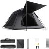 4-Man Tent, Pop-Up in 3 Seconds, Double Doors Four Windows, Waterproof Utility Tent for Camping Hiking 4