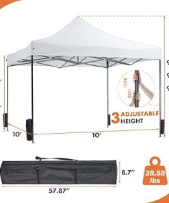 10x10ft Waterproof Pop Up Canopy Tent for Outdoor Parties and Beach 2