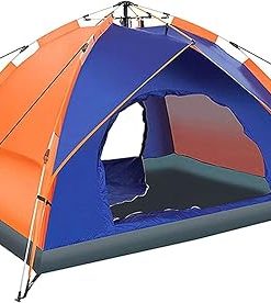 Portable Windproof Camping Tent for 3-4 Persons Lightweight Orange