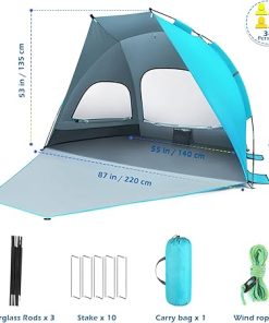 Folding Pop-up Beach Tent Sun Shade Windproof Camping Gear 2198c 2