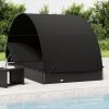 Relax with 2-Person Sunbed Adjustable Roof Cushions for Poolside Use