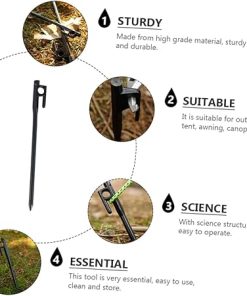 Heavy Duty Cast Iron Tent Stakes and Anchors for Campsite Setup 2