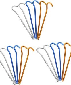 Heavy Duty Titanium Alloy Tent Stakes for Outdoor Camping 6pcs 2