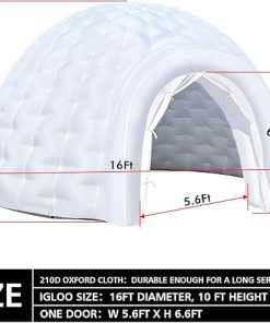 OZIS Inflatable Igloo Dome Tent with Led Light and 180W Blower 2