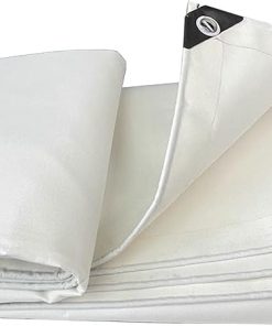 Heavy Duty 600g/m² White Canvas Tarp with Grommets for Outdoor Use