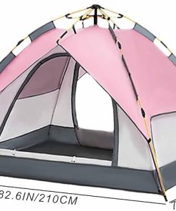 Pink Pop Up Tent for 3-4 People Easy Setup Camping and Hiking 2