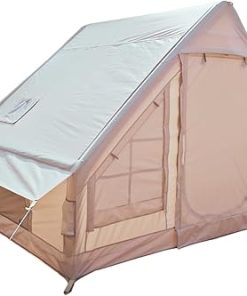 Family Inflatable Camping Tent Easy Setup with Stove Jack and Pump