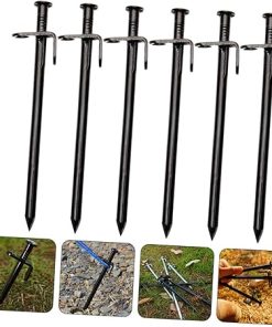 Heavy Duty 6pc Metal Camping Tent Stakes for Easy Setup and Removal 2