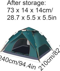 Large 3-4 Person Automatic Pop-Up Camping Tent for Outdoor Use 2