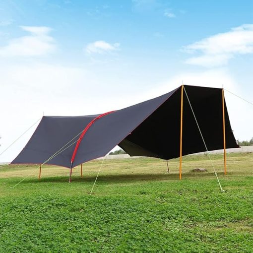 Camping Tent Tarp Waterproof Shelter6m Portable Lightweight Rain Fly Sheet Tent Tarp for Backpacking Hiking Camping Picnic (Without Support Rod) - Image 2