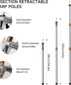 Adjustable Telescoping Tarp Poles Heavy Duty 33″-86.61″ 2Pcs Set 2