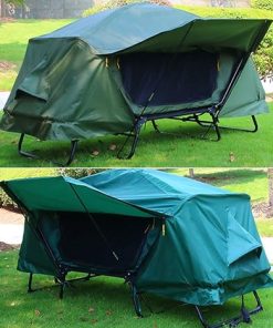 Camping Cot Tent Combo Set Elevated Double Layer Rainproof Bed 2