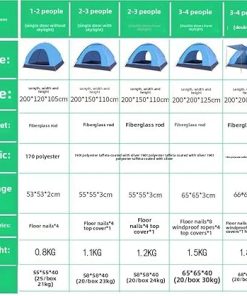 Automatic Pop Up Camping Tent for Outdoors Waterproof UV Protection 2