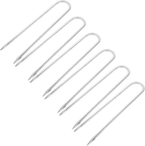 Camping Canopy Nails 6 Pack U Shaped Ground Stakes for Tents