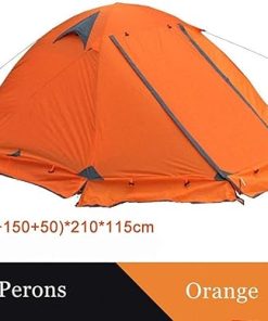 Double Layer 2 Person 4 Season Aluminum Camping Tent for Family Use 2