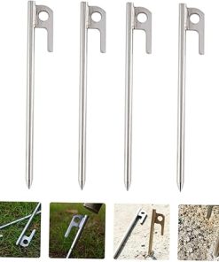 Heavy Duty Steel Tent Stakes 4pcs Camping Canopy Tarp Replacement 2