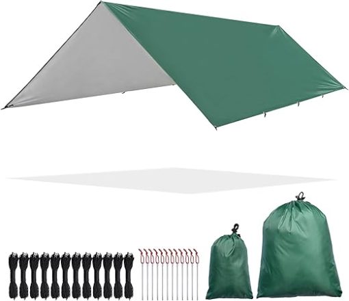Yescom Waterproof Hammock Rain Fly Tent Tarp 10x13FT Green