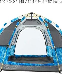 Spacious 4-6 Person Hexagon Camping Tent with 2 Doors and 4 Windows 2