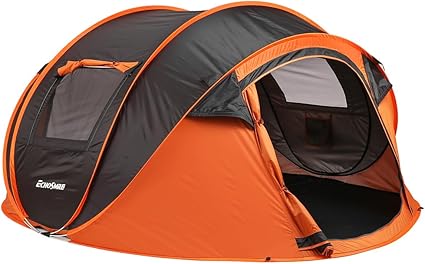 Pop Up Camping Boat Tent for 5 to 8 People Quick Setup Black Orange 2 Pop Up Camping Boat Tent for 5 to 8 People Quick Setup Black Orange - Image 2