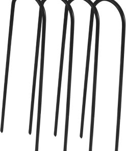Hemoton 4 Iron U Stakes for Trampolines Easy Outdoor Installation