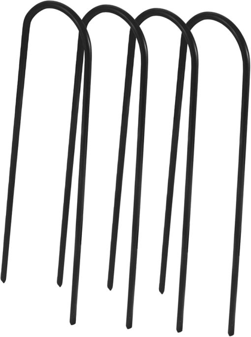 Hemoton 4 Iron U Stakes for Trampolines Easy Outdoor Installation