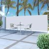 Retractable Side Awning for Outdoor Use Adjustable Width Black 4