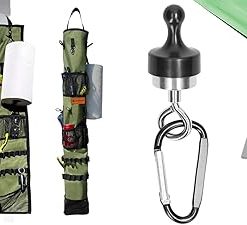 Magnetic Tent Organizer with Hooks and Storage Straps for Camping
